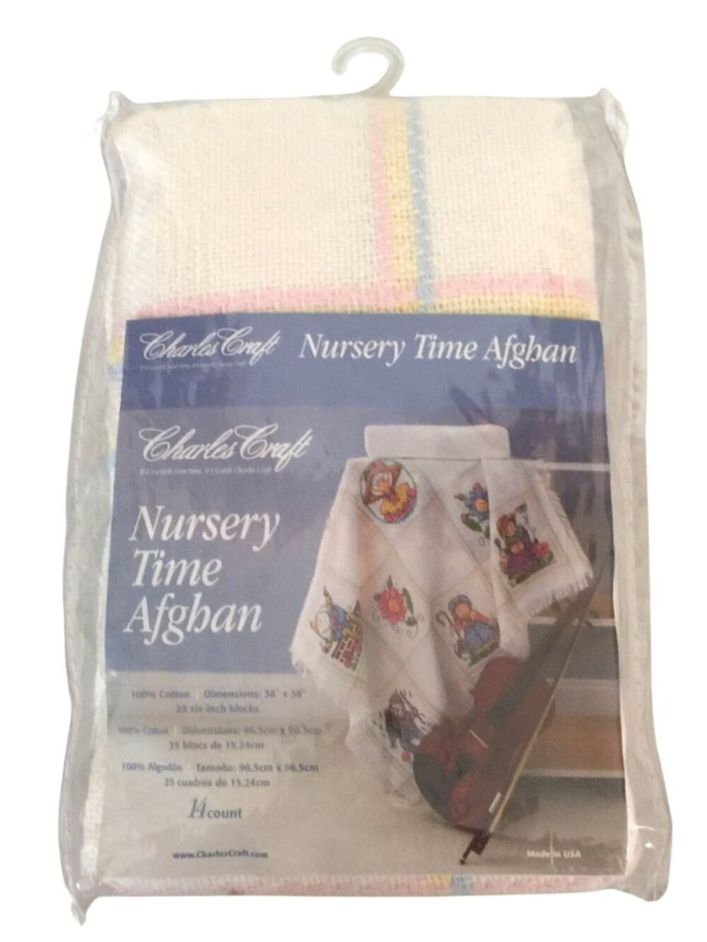 Charles Craft NURSERY TIME AFGHAN 38" x 38" Cotton Base Instructions